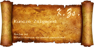 Kuncze Zsigmond névjegykártya