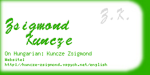 zsigmond kuncze business card